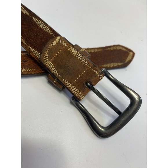 Another Line Inc Vintage Whip Stitch Thick Leather Belt Mens 38” - Picture 5 of 10